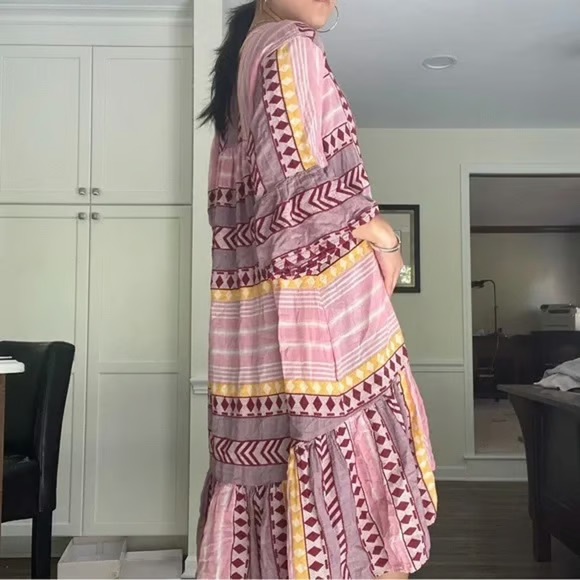 New Devotion Twins Ella Dress Medium Pink Yellow Multicolor Tunic Pullover - Picture 5 of 8